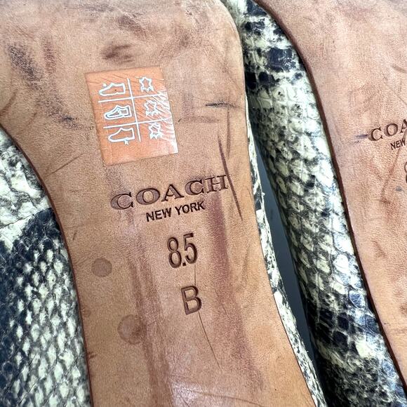 COACH Teddie Snake Print Leather Pumps Women's 8.5 US - Picture 9 of 9